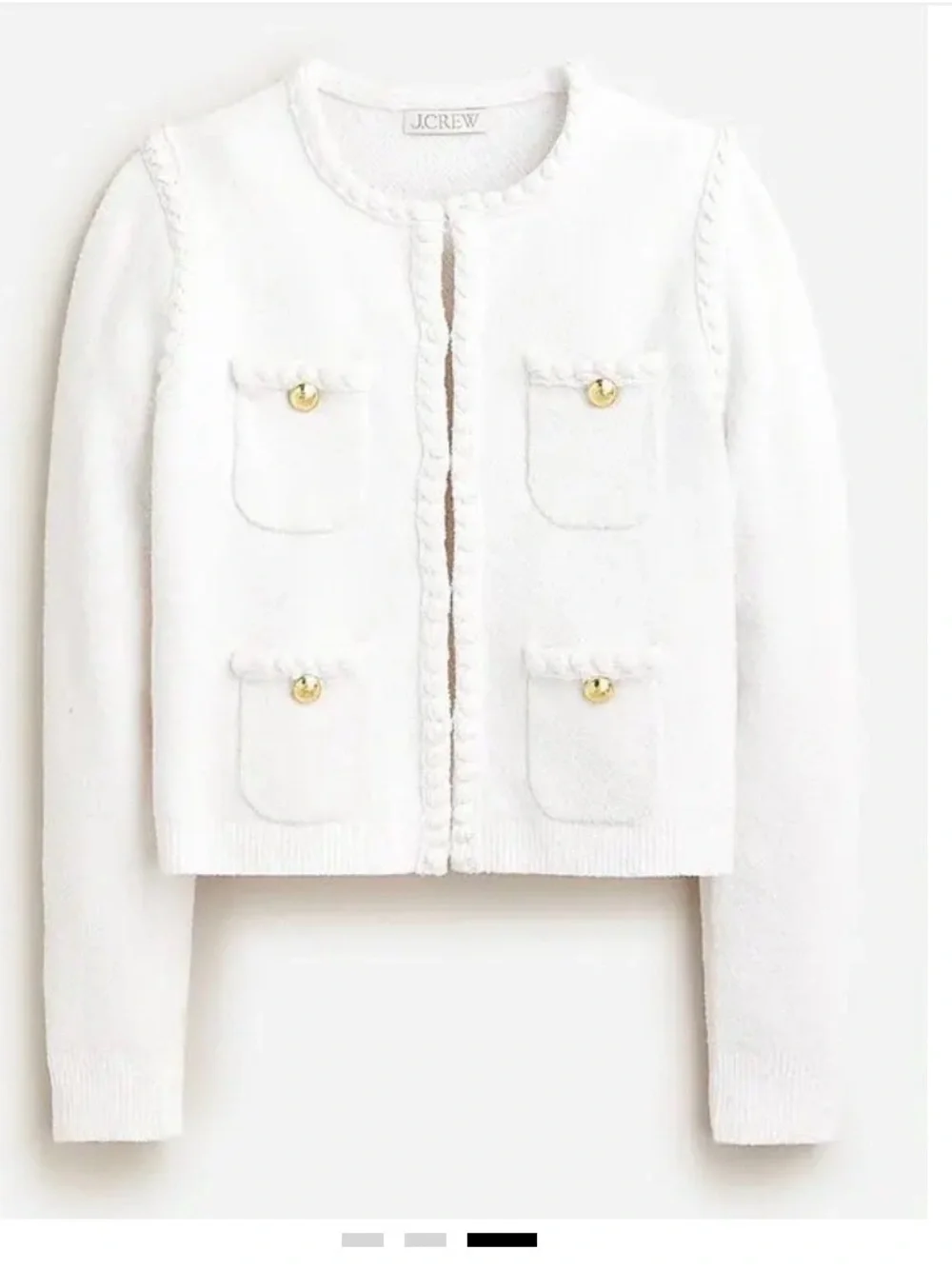 JCrew Odette Sweater Lady Jacket in Cotton Blend Boucle Sz M